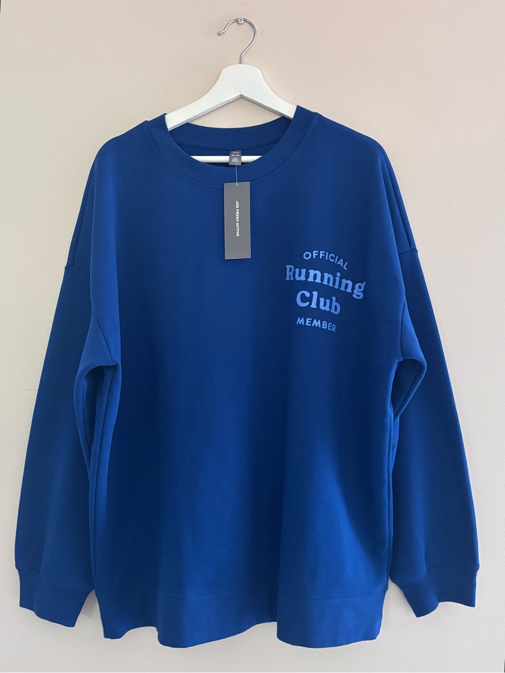 Joe Fresh Blue Oversized Crewneck Sweatshirt Women’s Size XL Cotton-Blend Casual